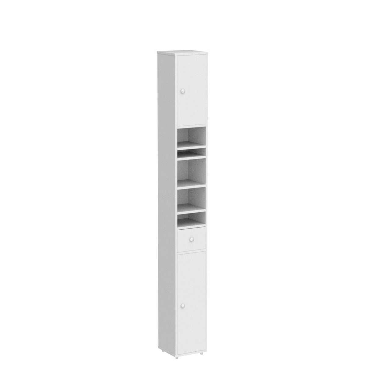 Narrow White Bathroom Storage Cabinet S5073