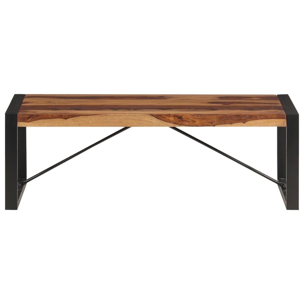 Brown Rectangular Sheesham Wood Coffee Table with Steel Legs B21294