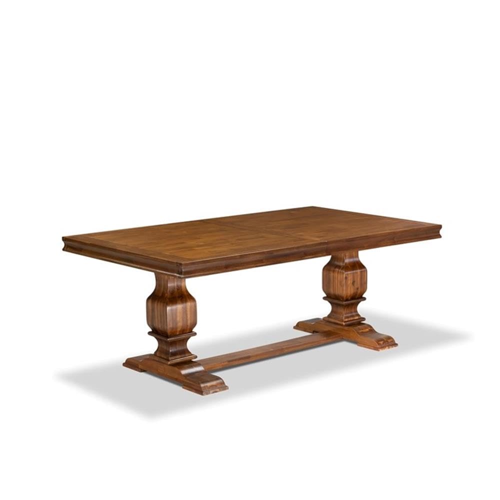 9-Piece Acacia Wood Dining Set with Beige PU Leather Chairs L96979