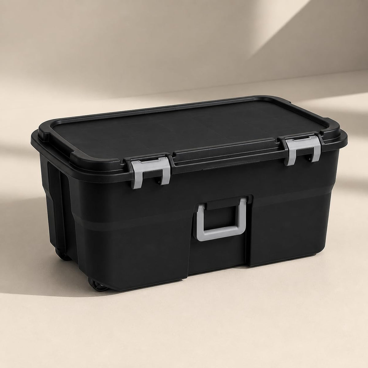 22 Gallon Wheeled Black Storage Trunk F13629