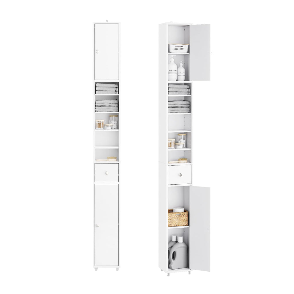 Narrow White Bathroom Storage Cabinet S5073