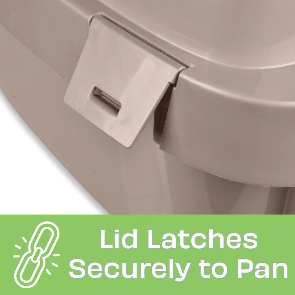Large Enclosed Sifting Cat Pan with Odor Door, Hooded, Beige T4264