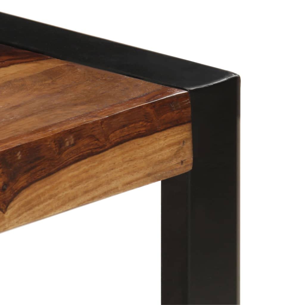 Brown Rectangular Sheesham Wood Coffee Table with Steel Legs B21294