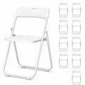 White Plastic Folding Chairs, 10 Pack Steel Frame X160274
