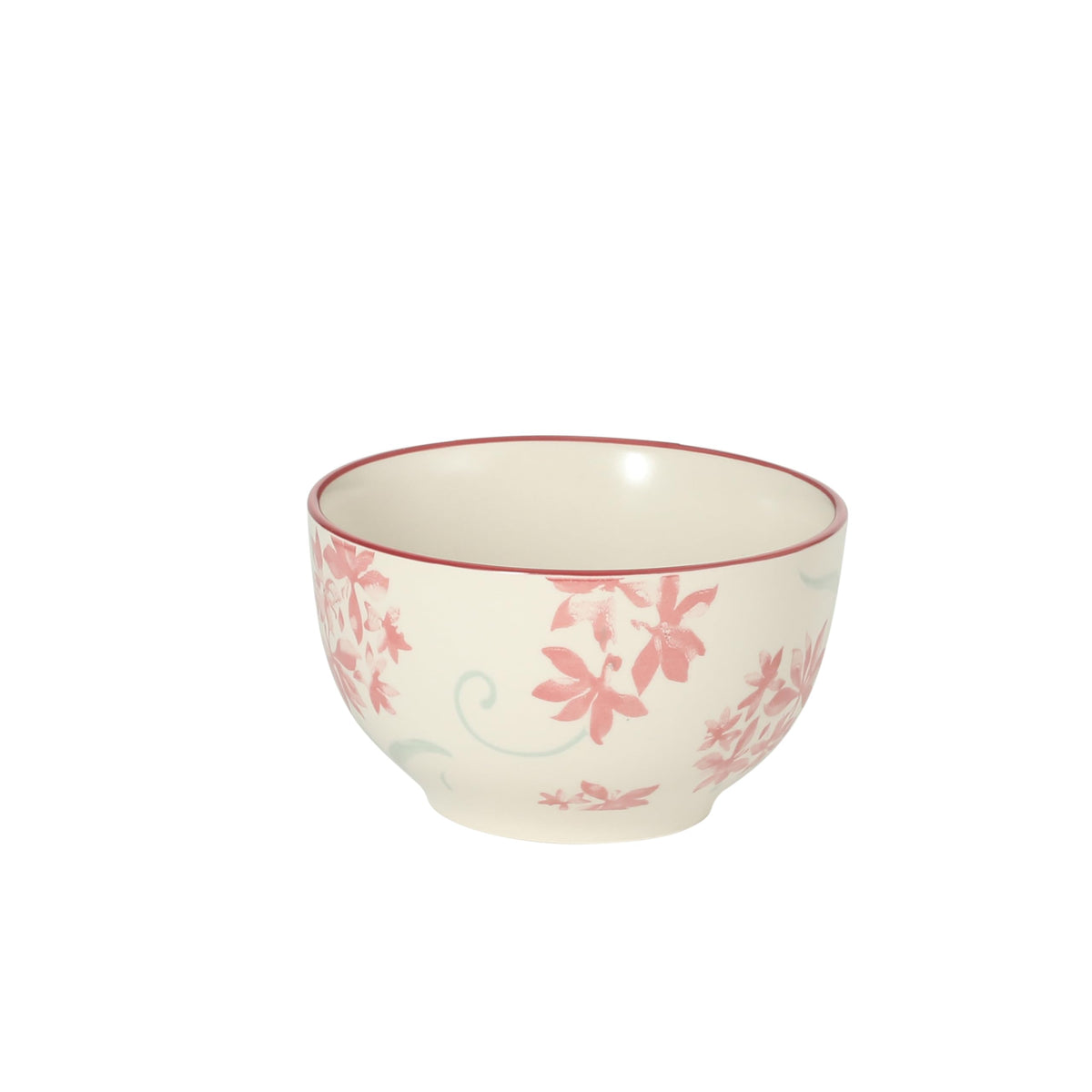 12-Piece Matte Stoneware Dinnerware Set with Pink Floral Pattern M4945