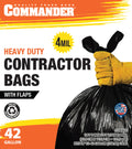 42 Gallon 4 MIL Black Heavy Duty Trash Bags Pack of 32 M59812