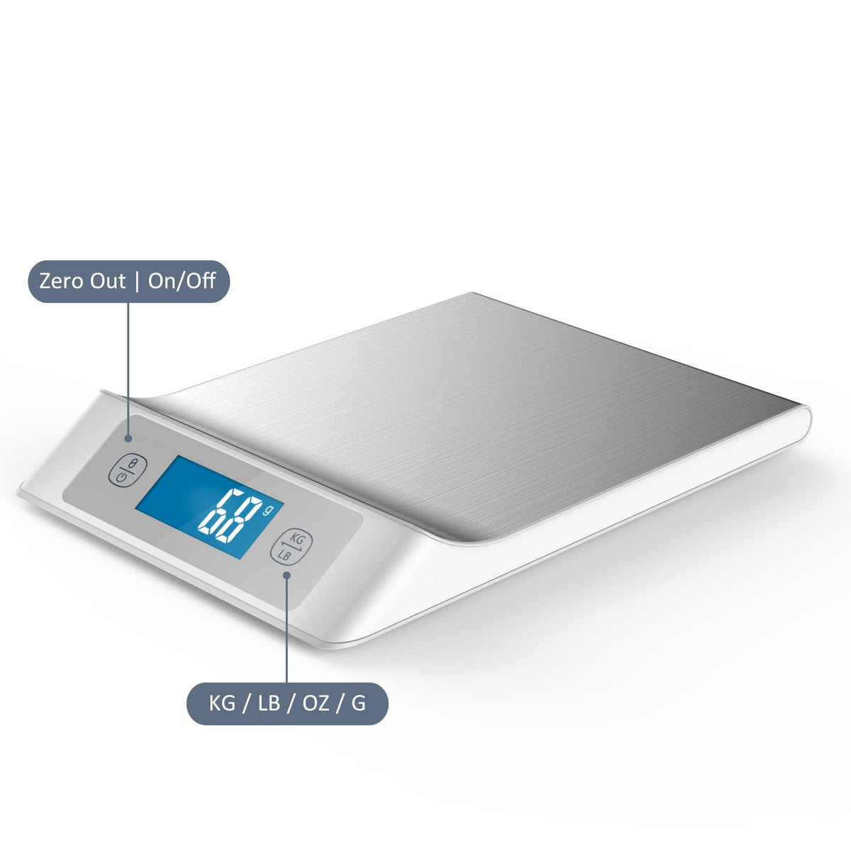 Digital Pet Scale 33 lbs Removable Tray Grey F987321