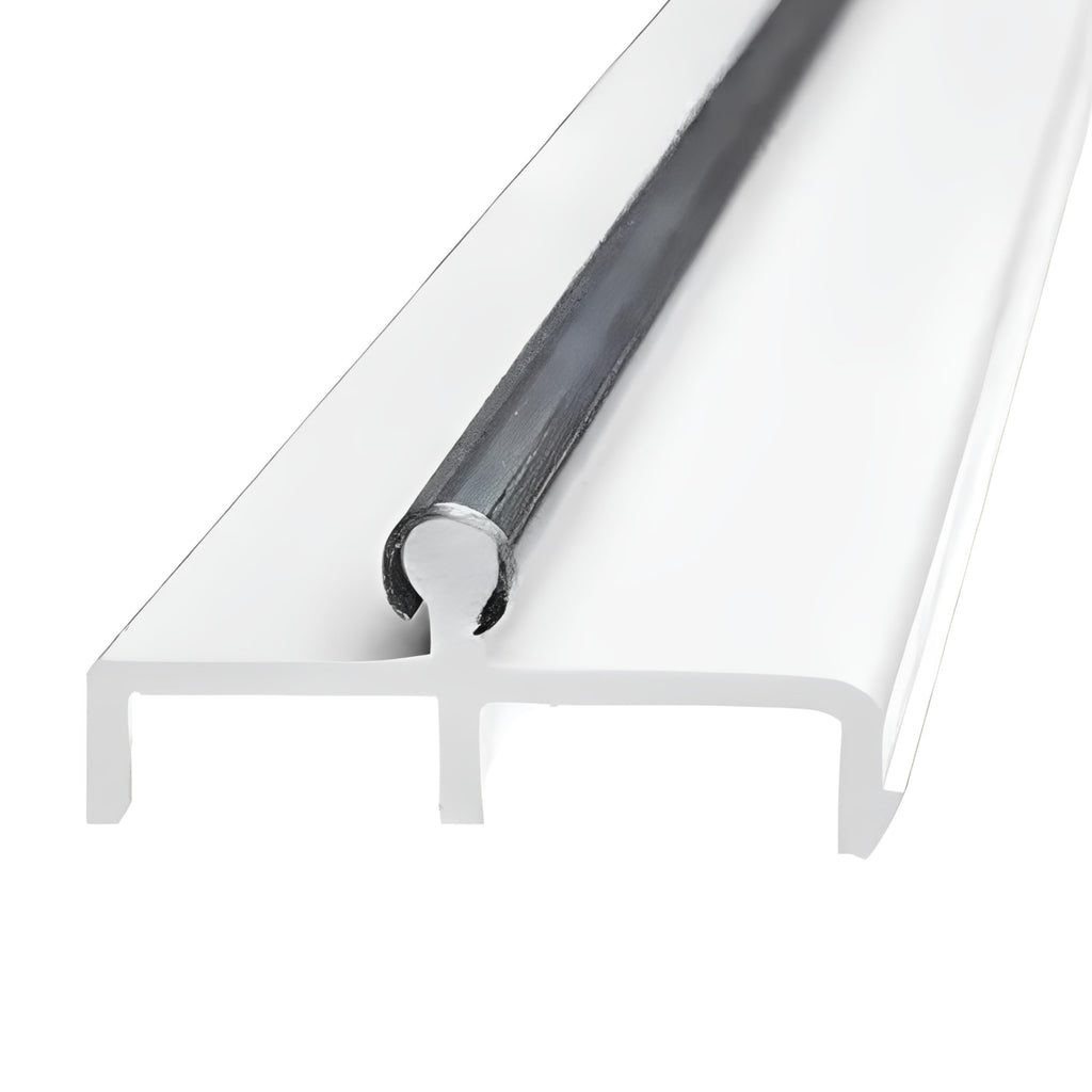 Vinyl Sliding Door Track with Stainless Steel Cover White 72 Inches O228245
