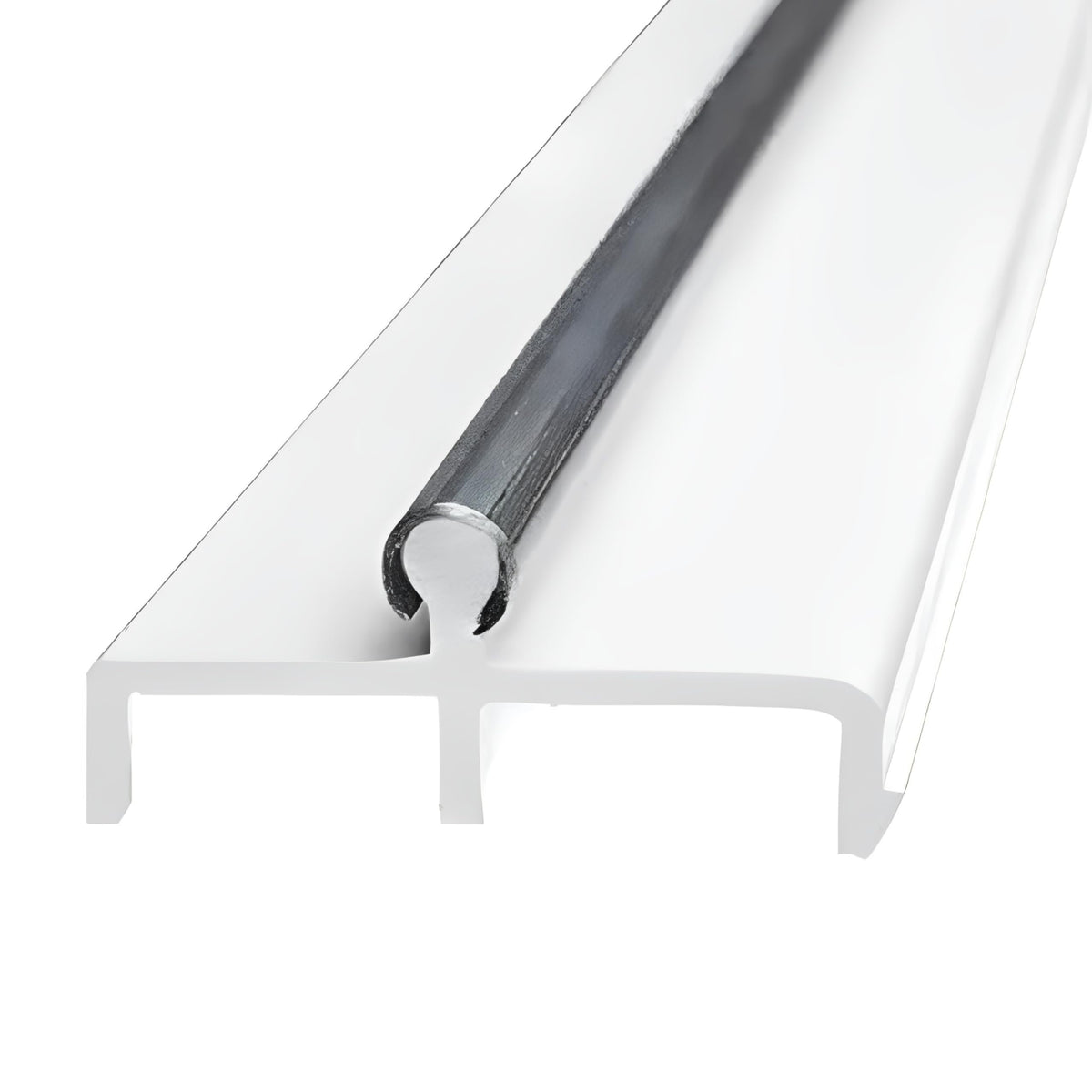 Vinyl Sliding Door Track with Stainless Steel Cover White 72 Inches O228245
