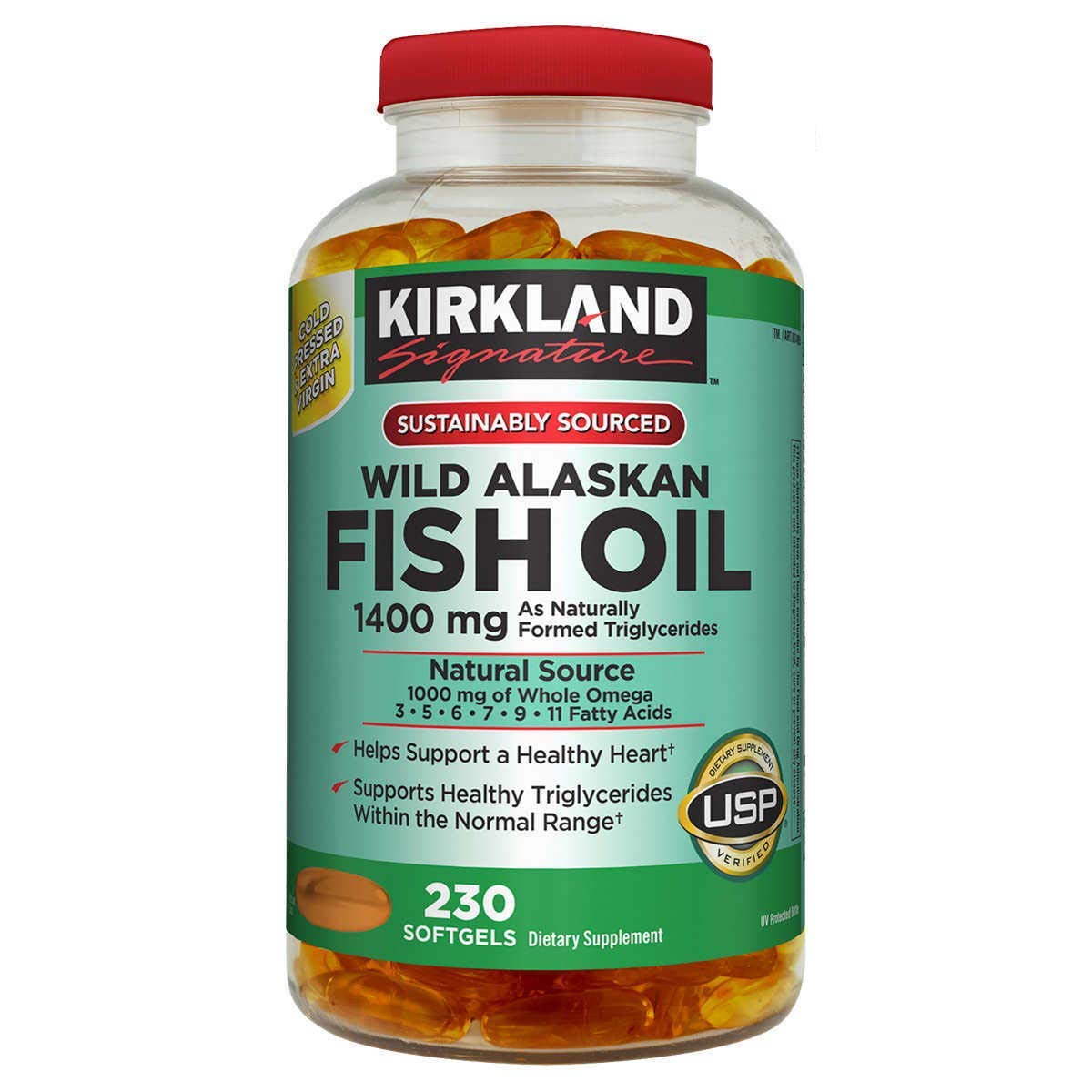 Wild Alaskan Fish Oil 1400 mg 230 Soft Gels Dietary Supplement V745