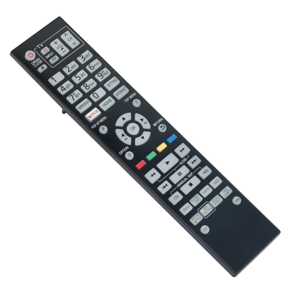 Replacement Remote Control for Blu-ray DVD Disc Player with Backlight S87983