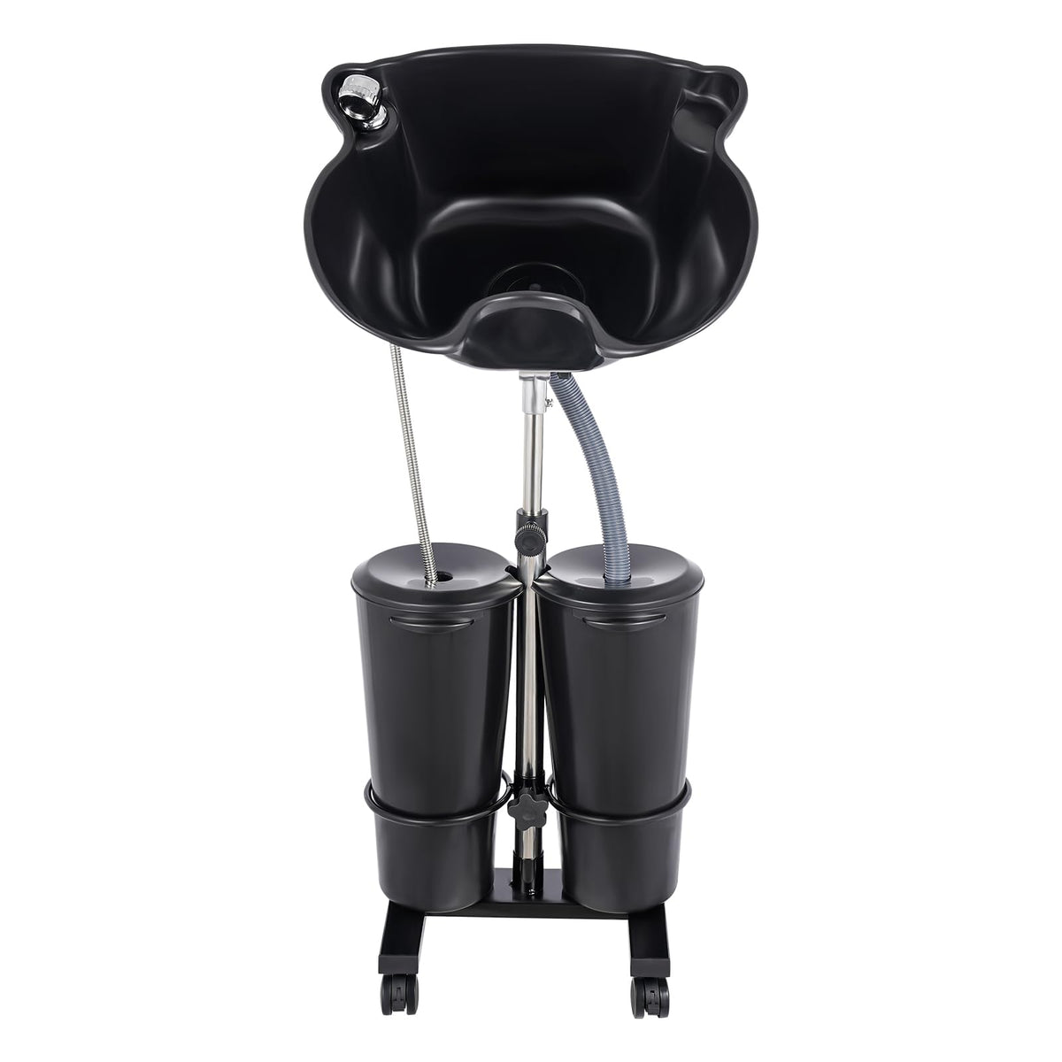 Portable Shampoo Basin with 2 Water Buckets Black A55245