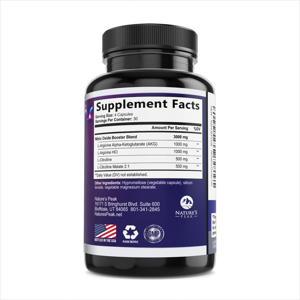 120 Capsules L-Arginine Citrulline Beta Alanine Nitric Oxide Booster N8648