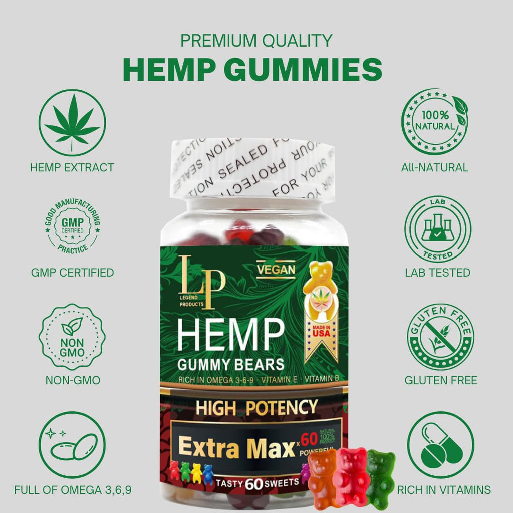 Organic Hemp Extract Gummies 60 Gummies U211