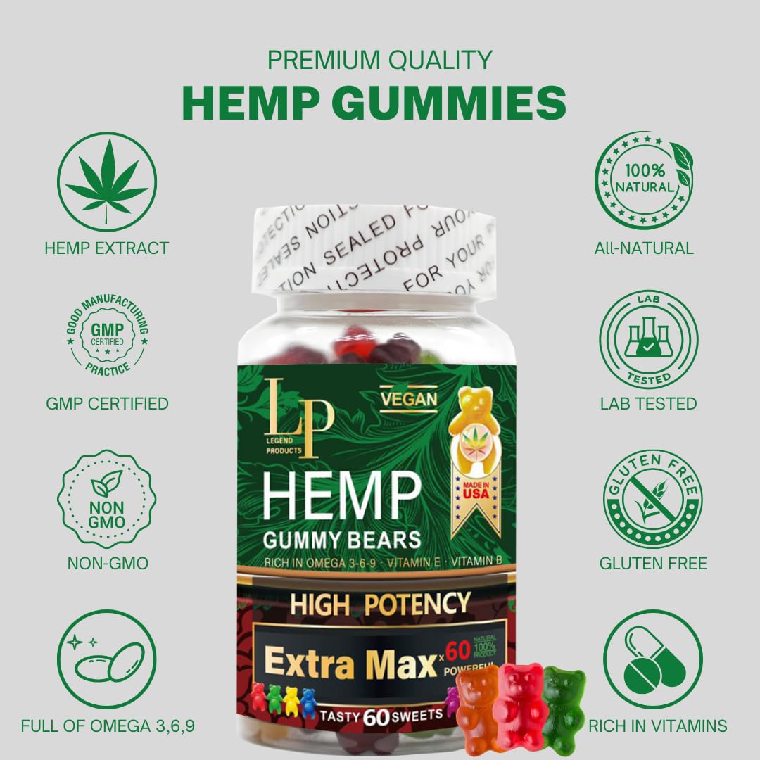 Organic Hemp Extract Gummies 60 Gummies U211