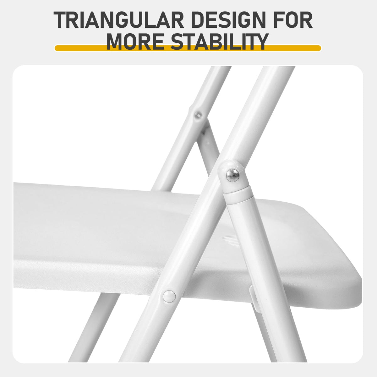 White Plastic Folding Chairs, 10 Pack Steel Frame X160274