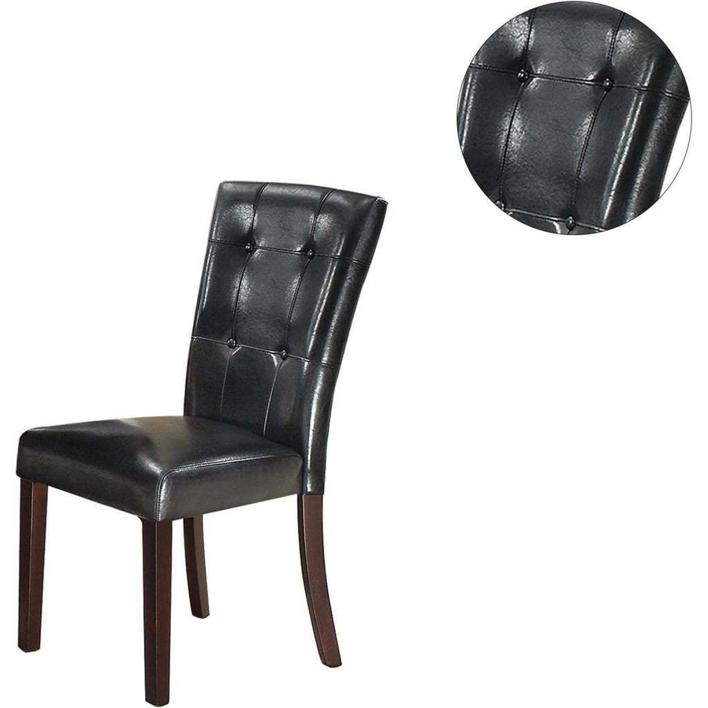 Black Faux Leather Dining Chairs Set of 2 O4782