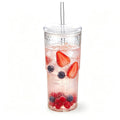 20 oz Glass Cups with Lids and Straws Z555810