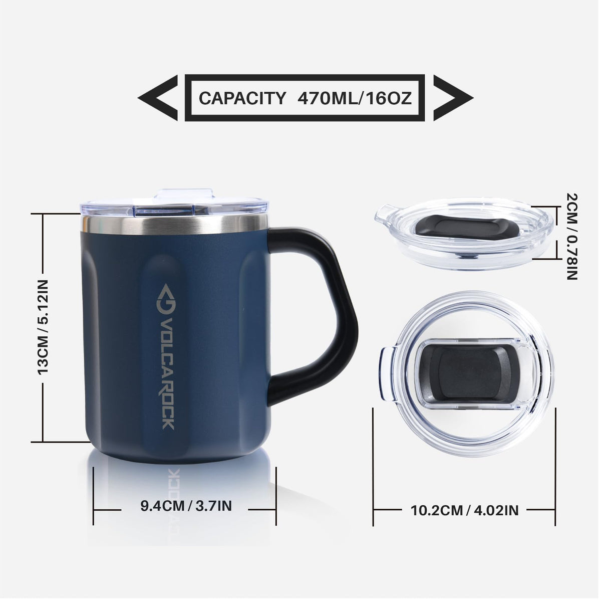 16 oz Stainless Steel Insulated Travel Mug Tumbler M724831