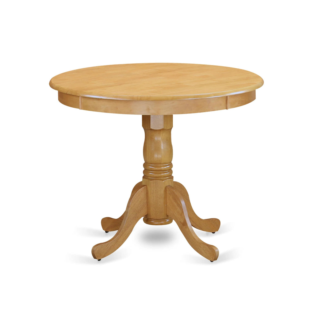 5 Piece Oak Dining Table Set with 4 Blue Faux Leather Chairs K947