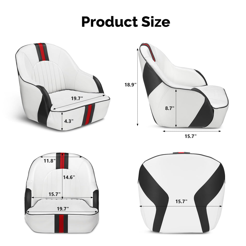 Pontoon Boat Captain Bucket Seat with Cover F21434