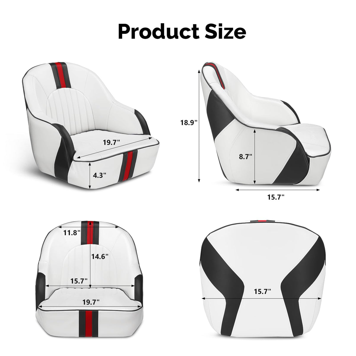 Pontoon Boat Captain Bucket Seat with Cover F21434