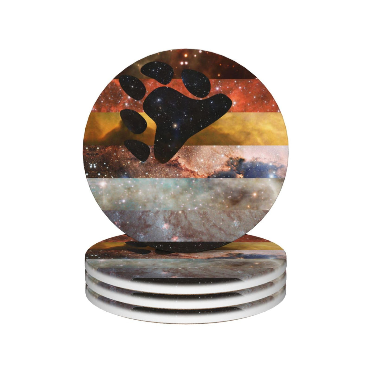 Ceramic Coaster Set Non-Slip Cork Base A4272