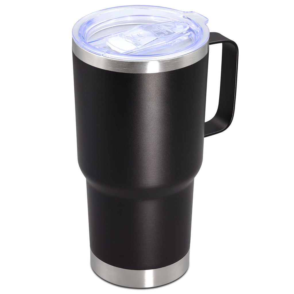 20 oz Black Tumbler with Handle and Lid M233
