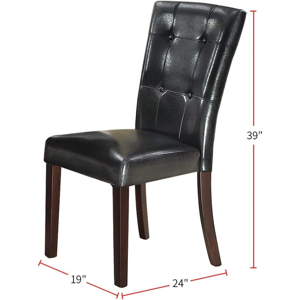 Black Faux Leather Dining Chairs Set of 2 O4782