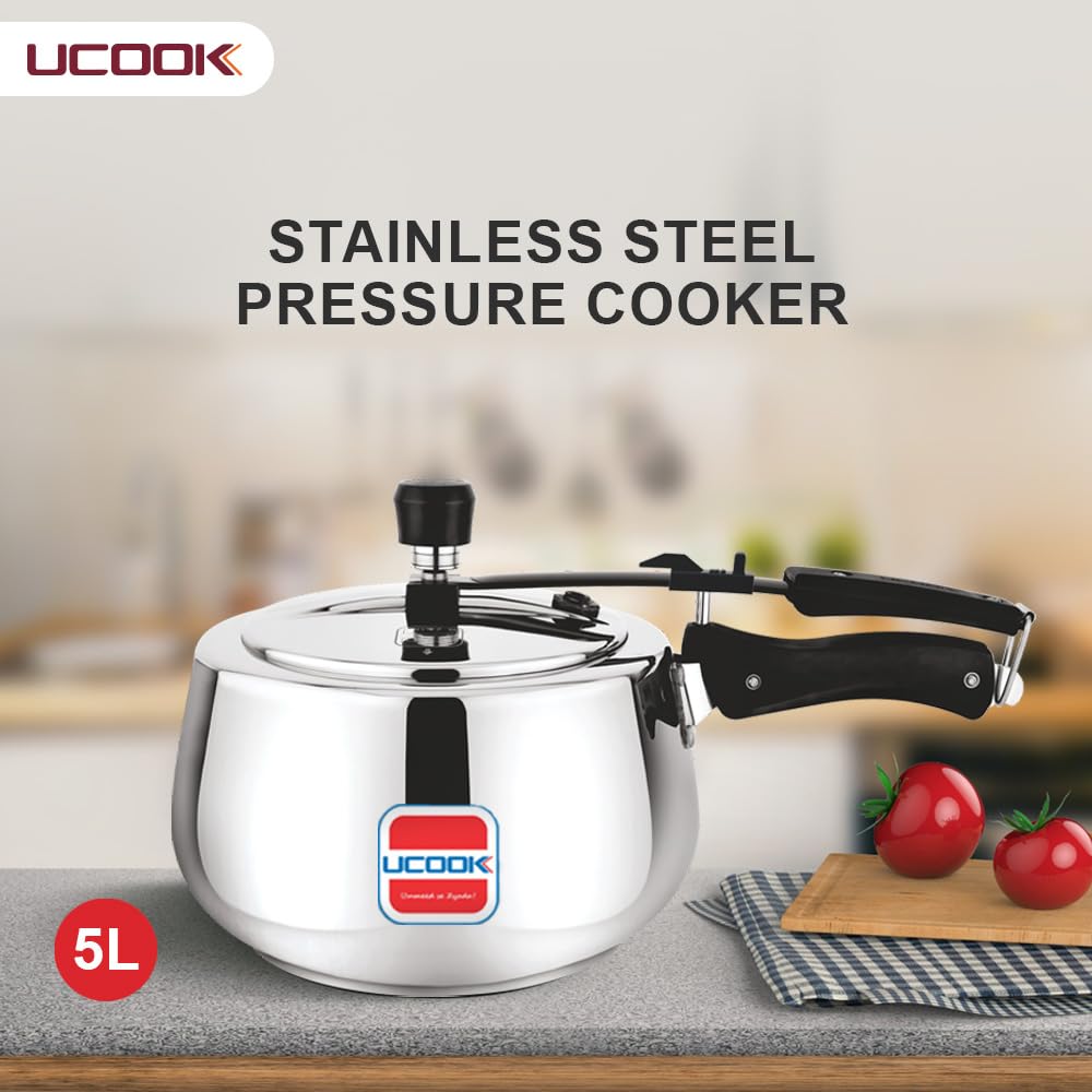 Stainless Steel Induction Pressure Cooker, 3 Litre, Silver V99863