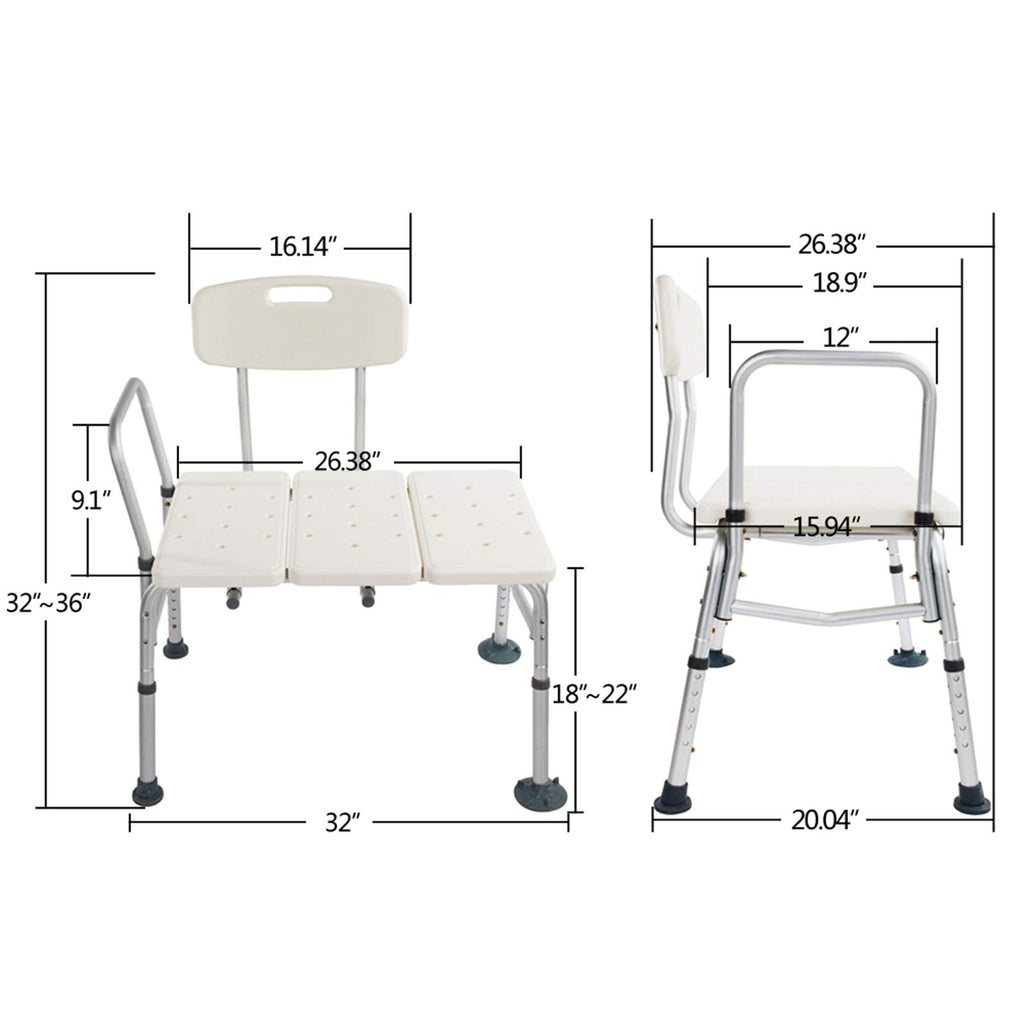 Shower Chair Bath Seat with Padded Armrests and Back V568704