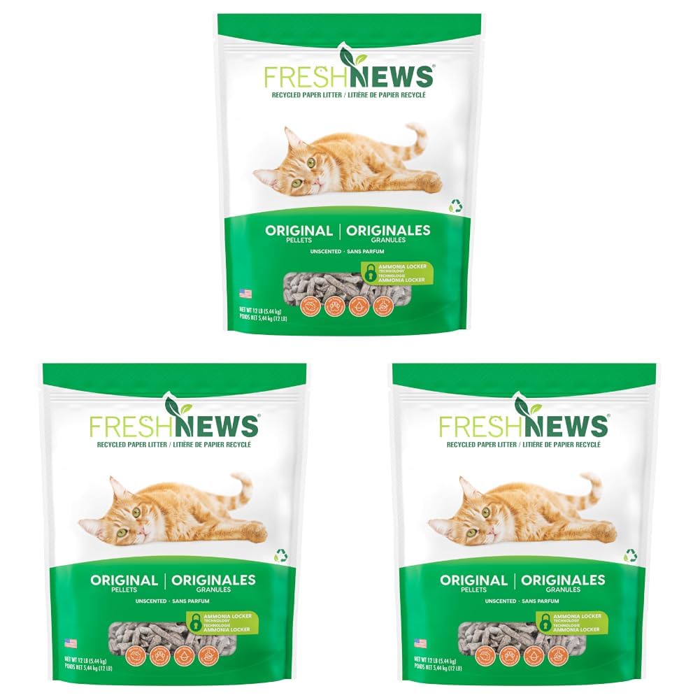 Recycled Paper Cat Litter, 12 Pound, Non-Clumping, Unscented E905