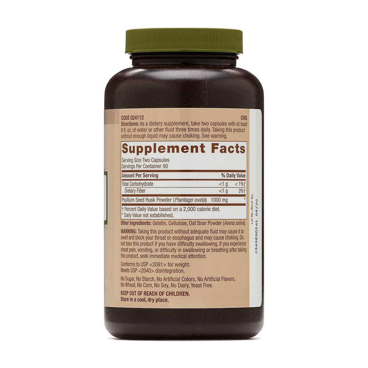 Psyllium Seed Husk 500mg 180 Capsules D262