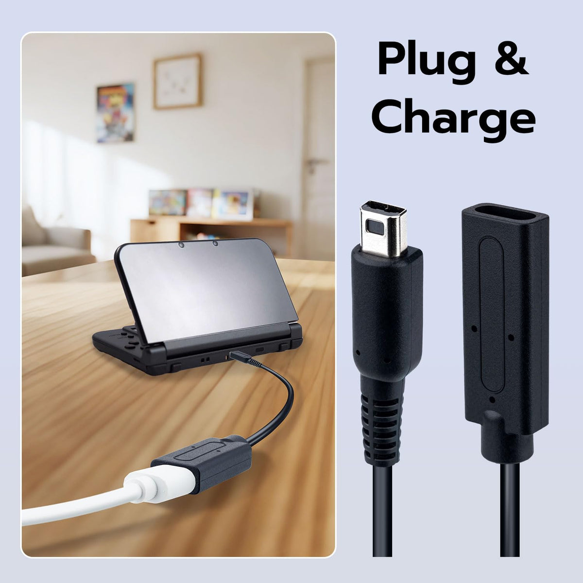 USB-C to 3DS Charger Cord Black A42421