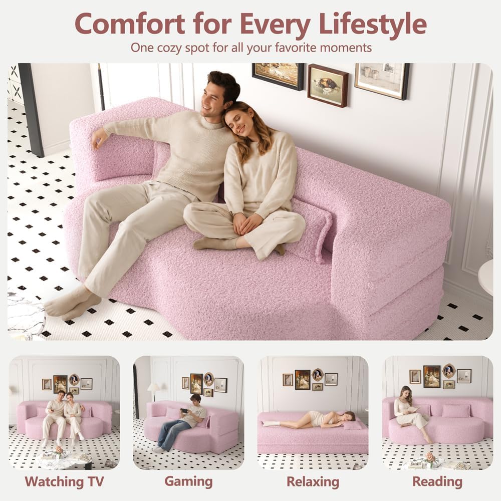 Dark Grey Convertible Futon Sofa Bed H43738
