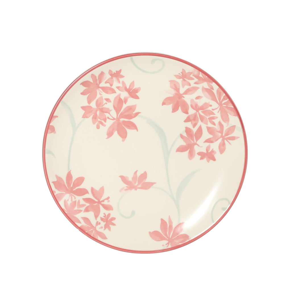 12-Piece Matte Stoneware Dinnerware Set with Pink Floral Pattern M4945