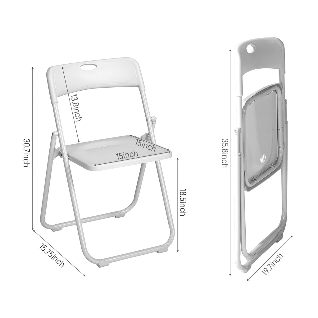 White Plastic Folding Chairs, 10 Pack Steel Frame X160274