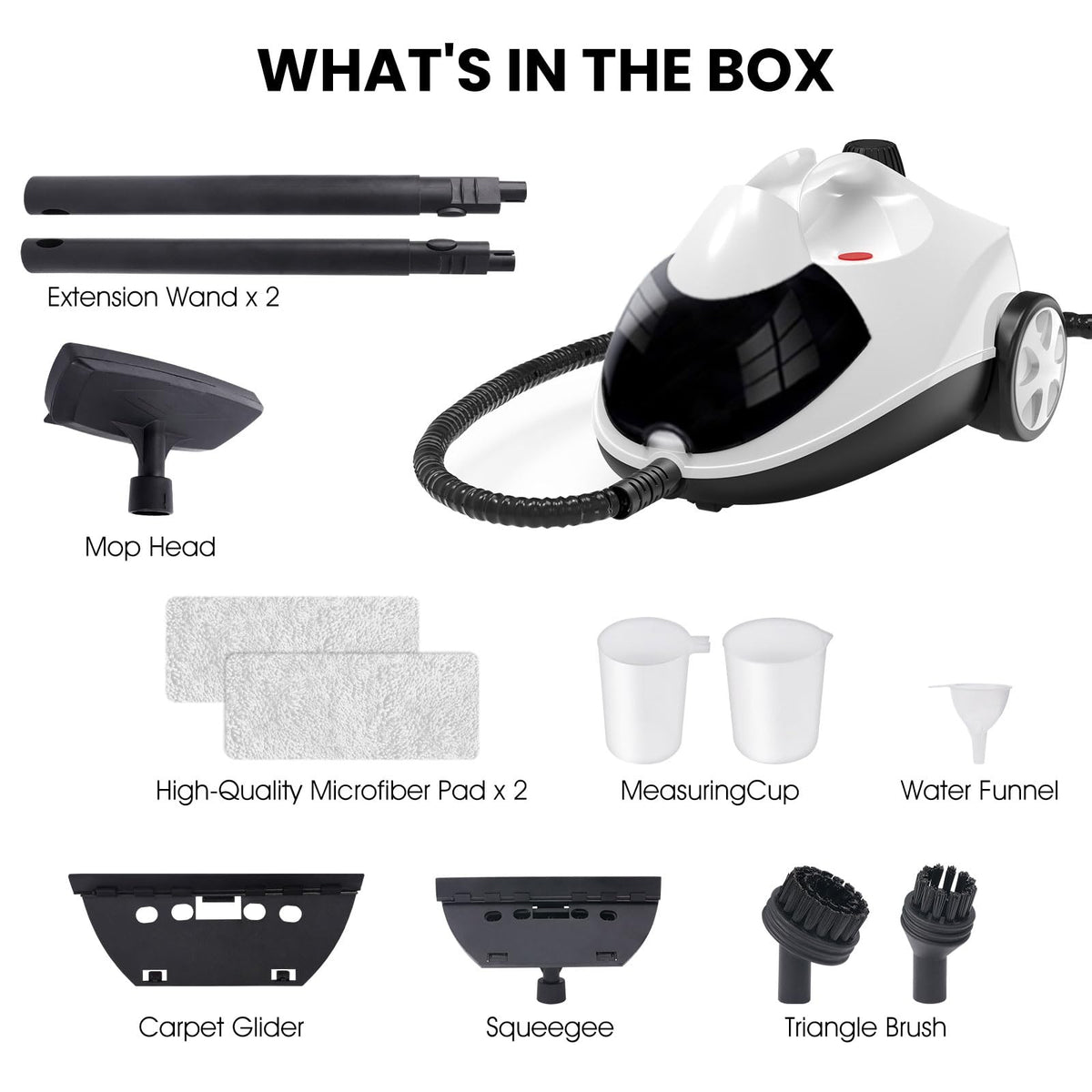 1.5L 6-in-1 Steam Cleaner with 8 Accessories R617537