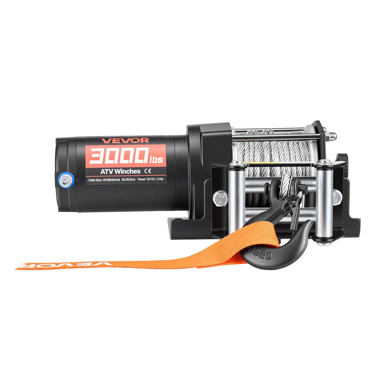 12V DC Electric Winch with Steel Wire Rope and Wired Remote Control E317