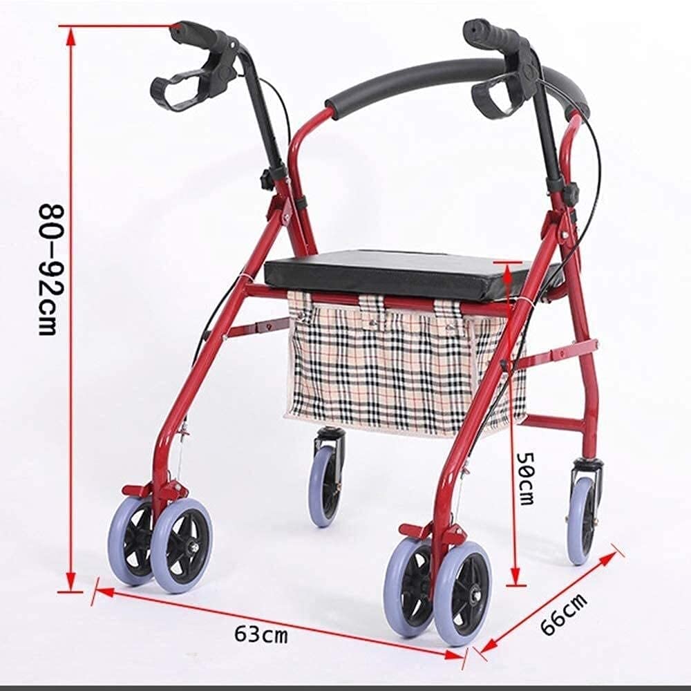 Compact Folding Rolling Walker with Padded Seat and Carry Bag C779703