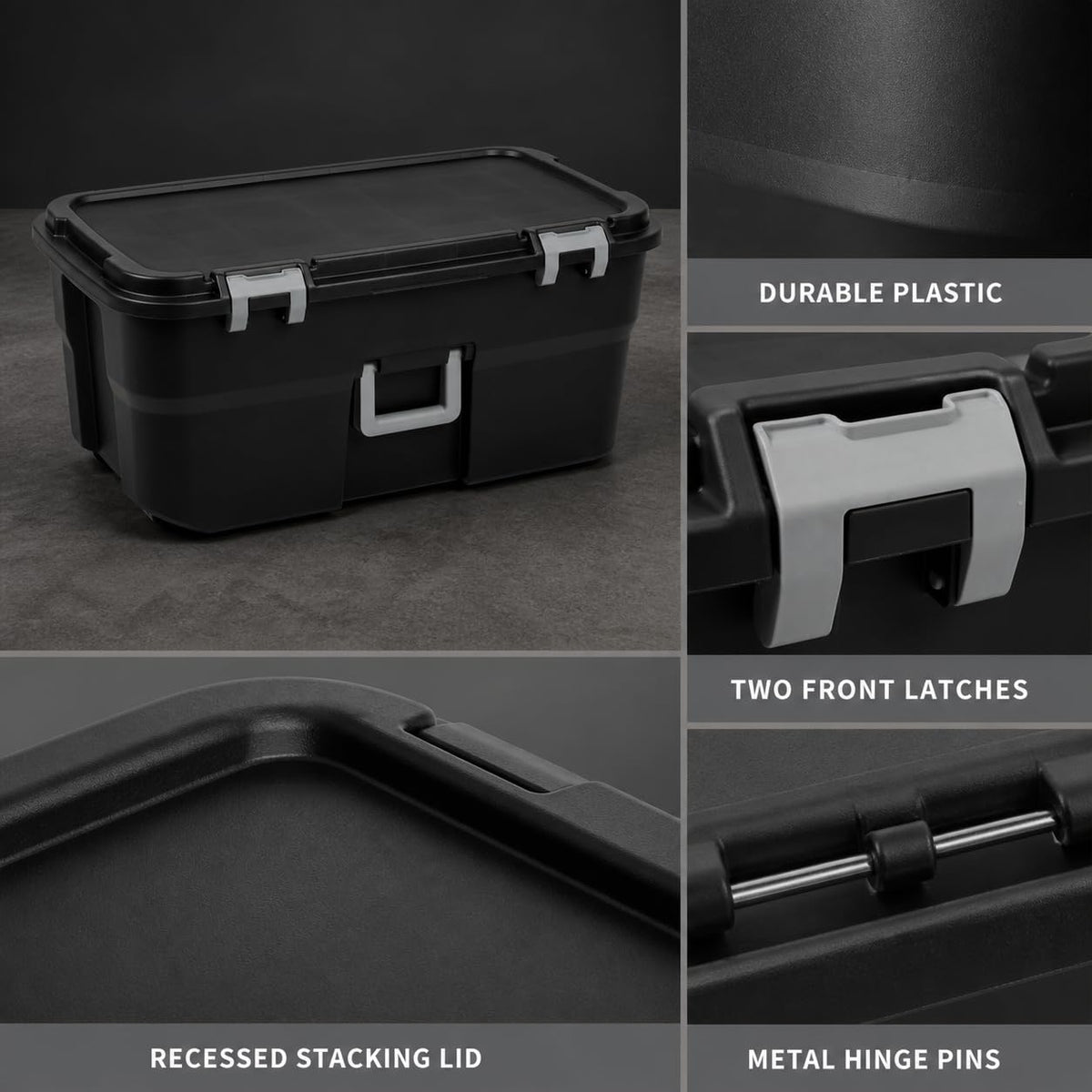 22 Gallon Wheeled Black Storage Trunk F13629