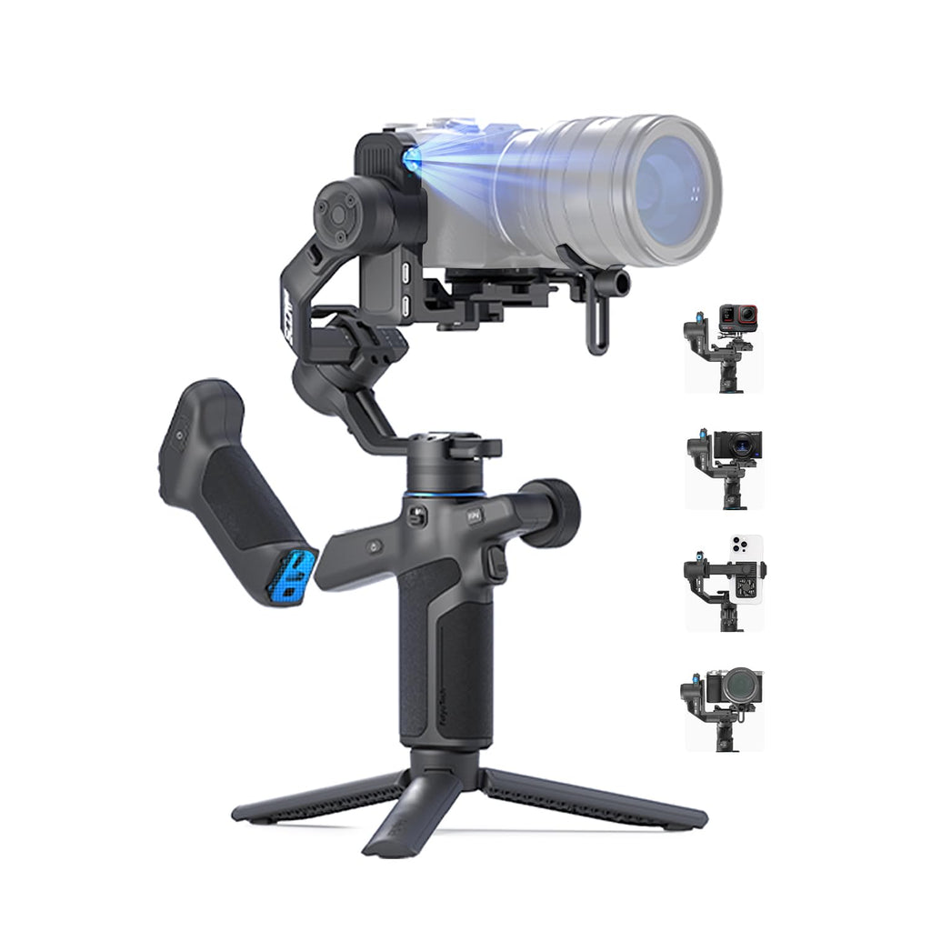 Camera Gimbal with AI Tracker, Detachable Remote Handle, Payload 4.4lbs, Bluetooth Control Z382715