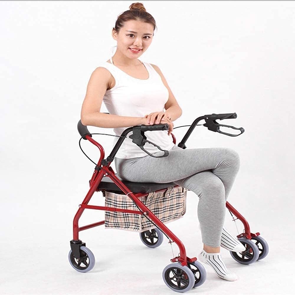 Compact Folding Rolling Walker with Padded Seat and Carry Bag C779703