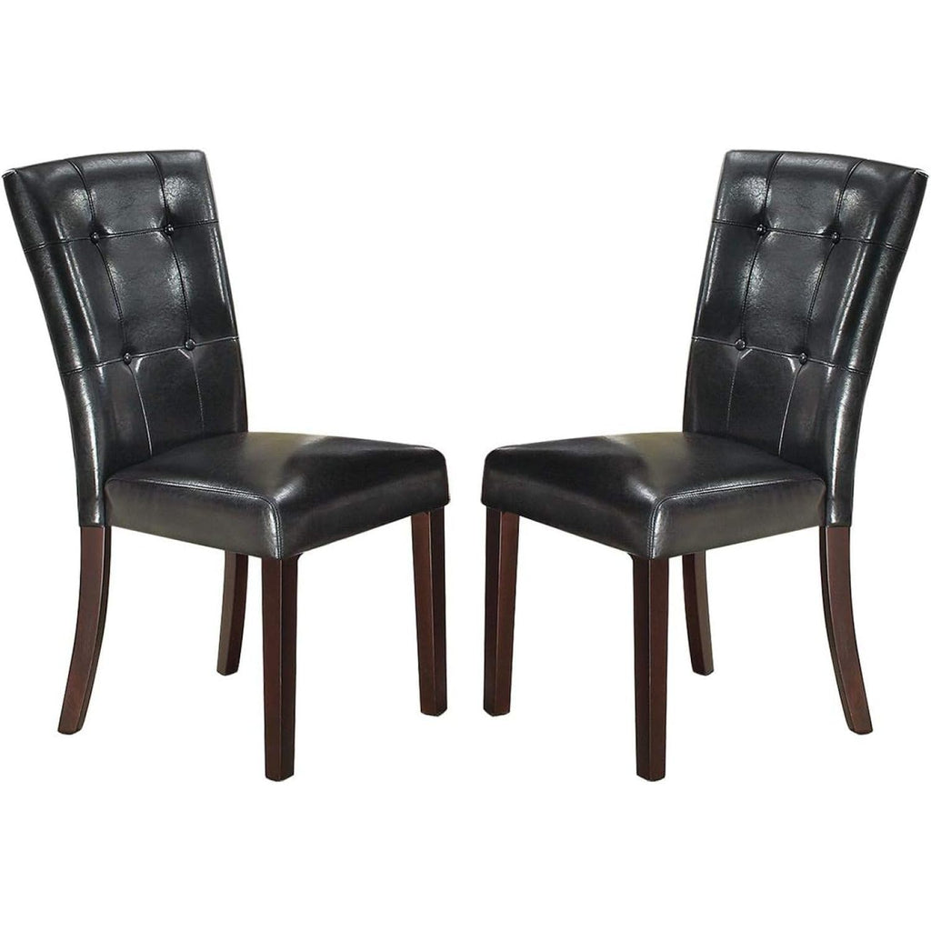 Black Faux Leather Dining Chairs Set of 2 O4782