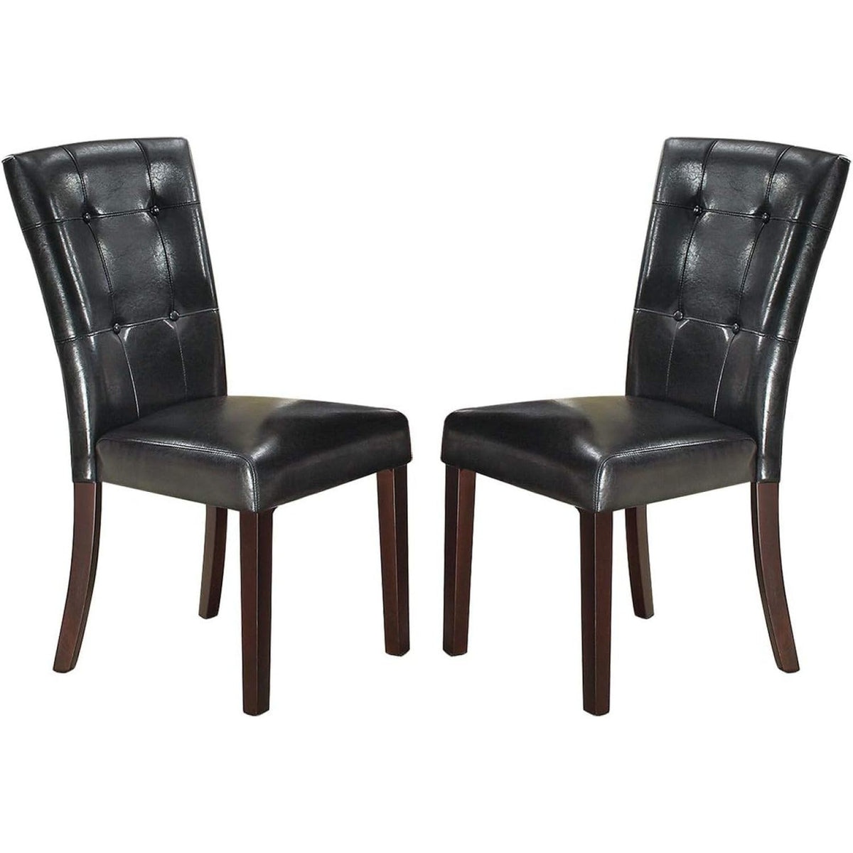 Black Faux Leather Dining Chairs Set of 2 O4782