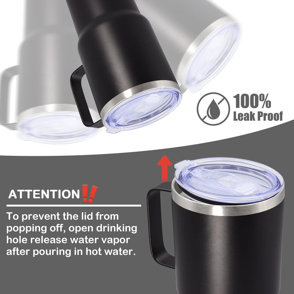 20 oz Black Tumbler with Handle and Lid M233
