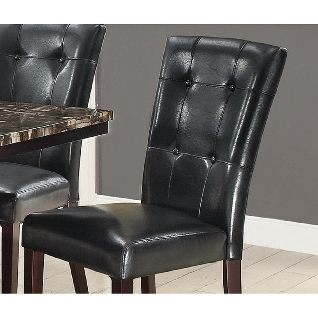 Black Faux Leather Dining Chairs Set of 2 O4782