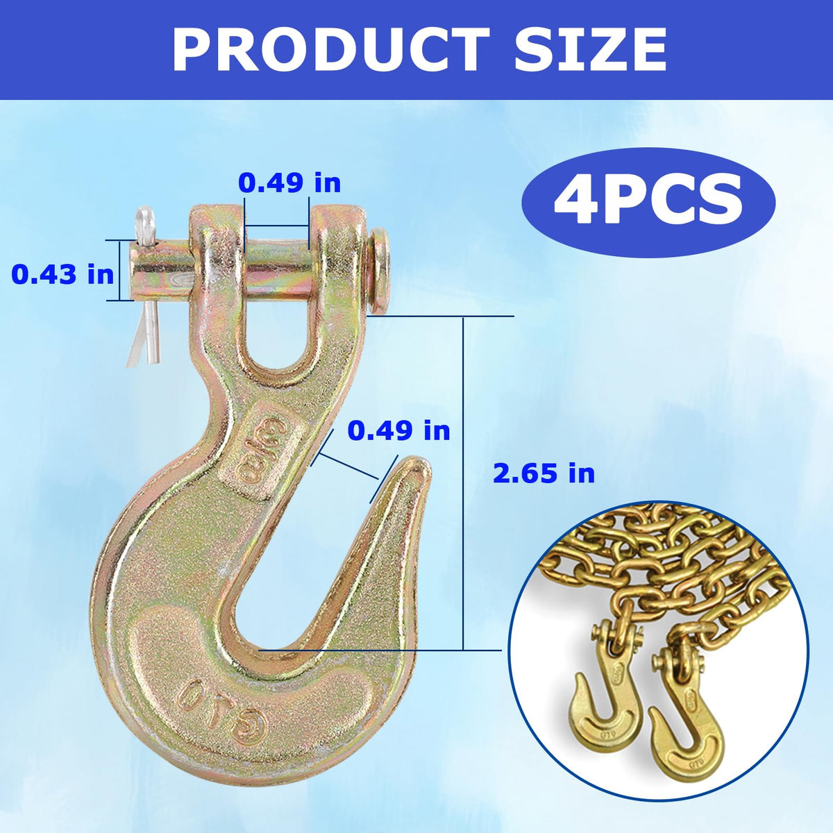 3/8" Heavy Duty Clevis Grab Hook U112