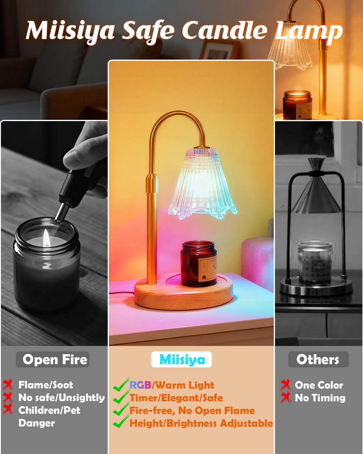 Candle Warmer Lamp with Timer & Dimmer D61813