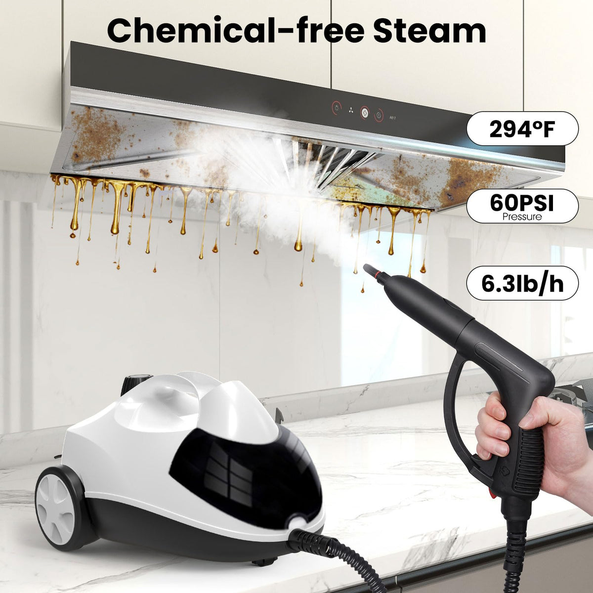 1.5L 6-in-1 Steam Cleaner with 8 Accessories R617537